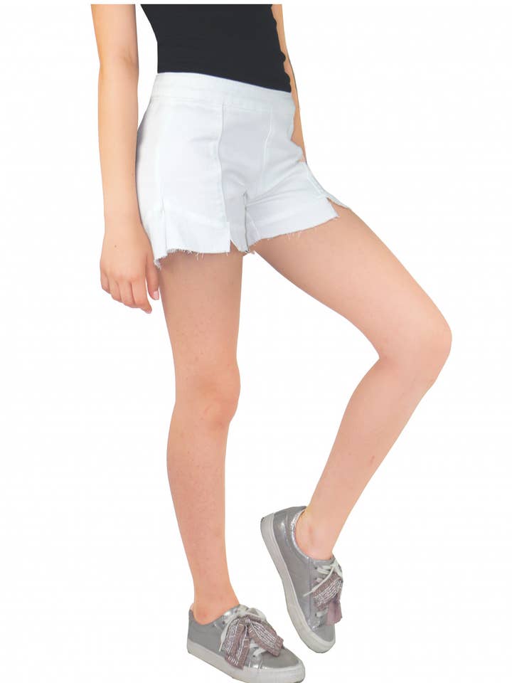 GIRLS-RUFFLED HEM SHORT 3 INCH INSEAM/22010-KGYB for wholesale by Tractr Jeans