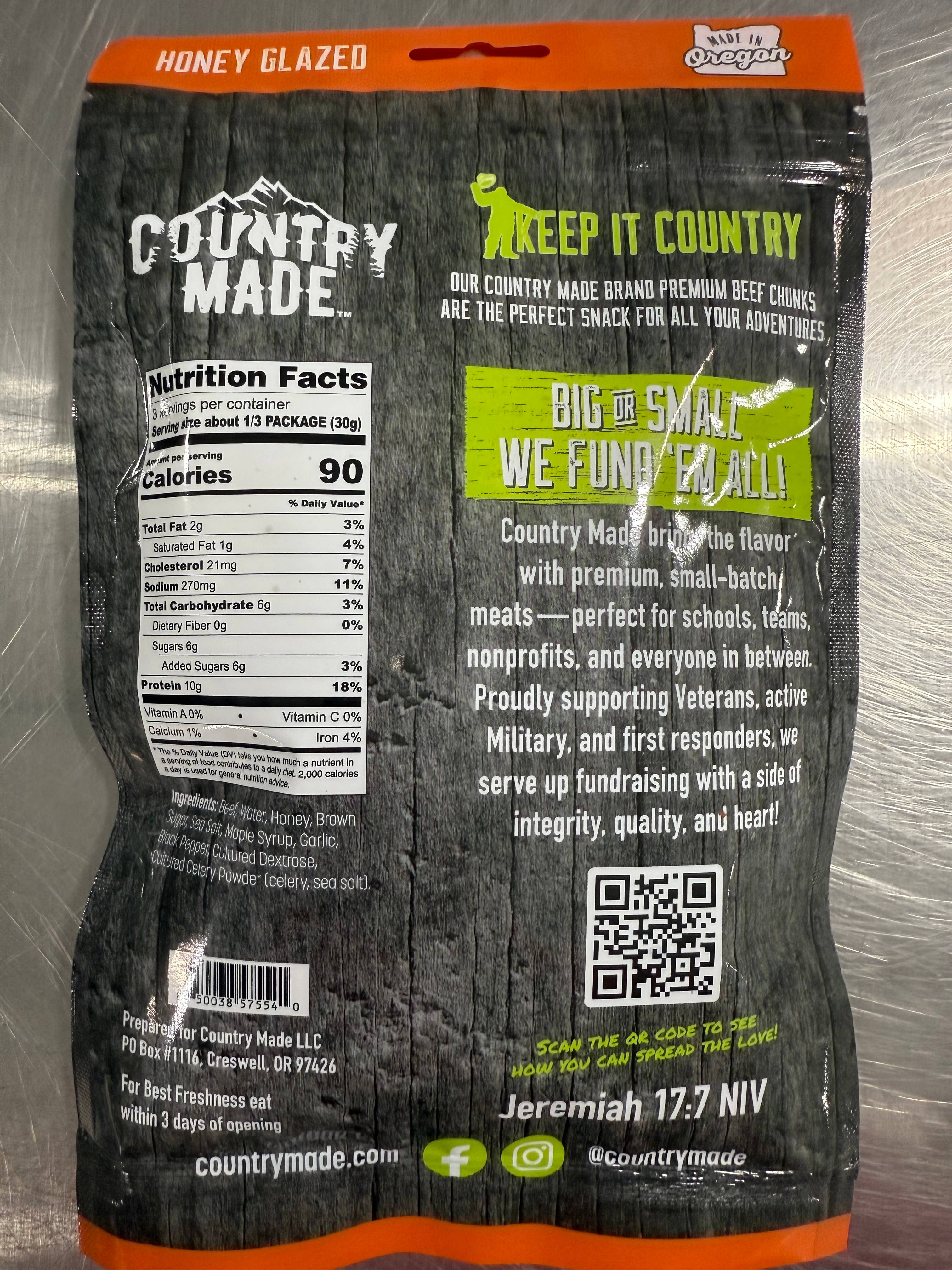 Country Made - Vente Viande séchée - Boeuf séché glacé au miel1