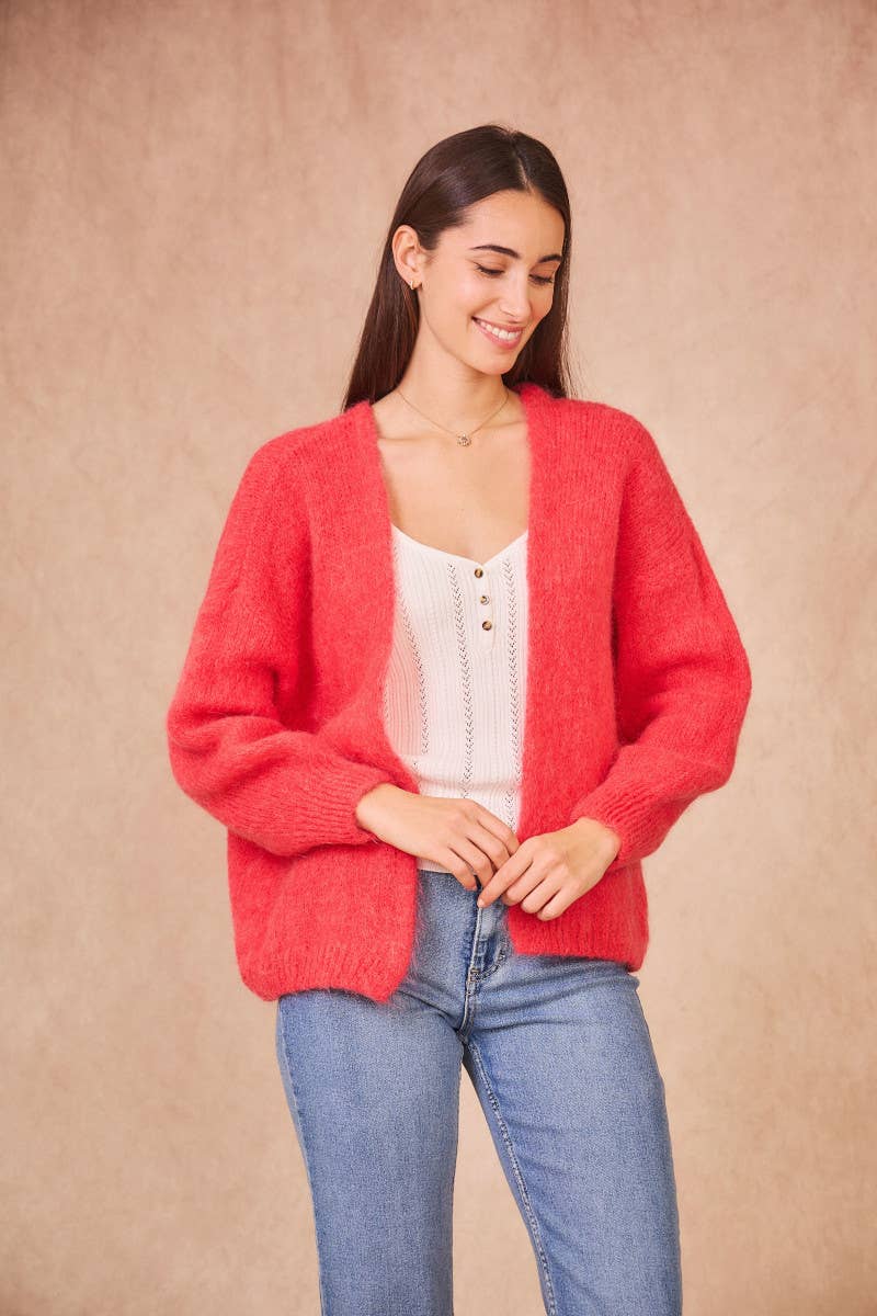 Calie Paris – Großhandel Strickpullover – Damen – Offene Mohair-Mischung Strickjacke7