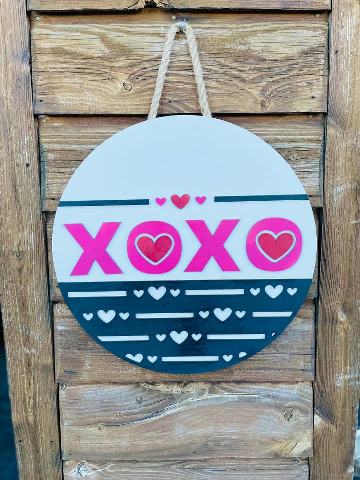 3D XOXO Door Hanger for wholesale by Mama E’s Makery