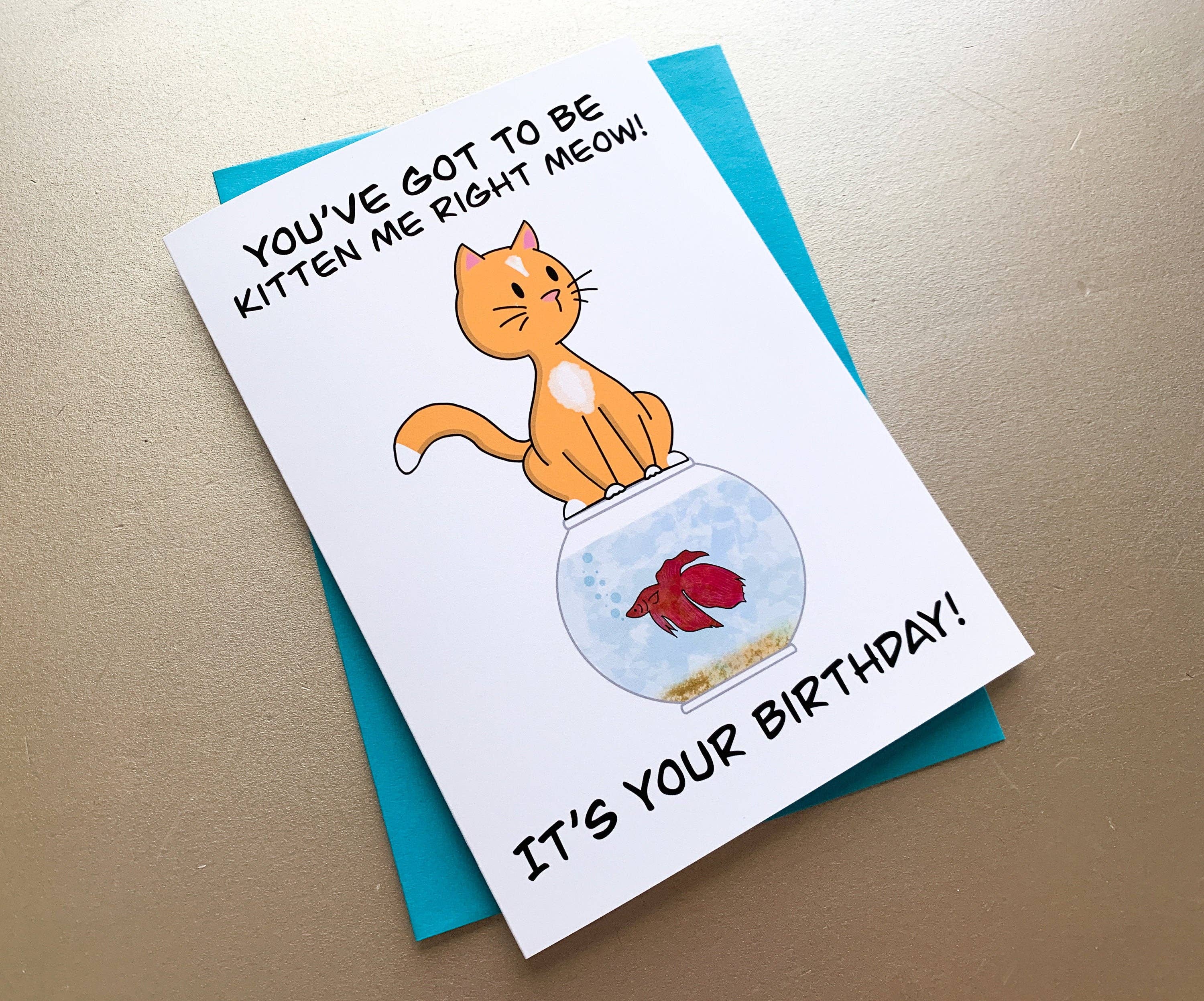 Stone Donut Design, LLC - Wholesale Birthday Card - You've Got to Be Kitten Me Pun Birthday Card9