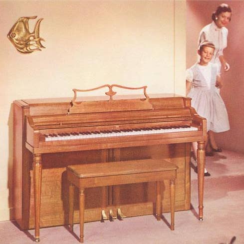 Found Image Press - Wholesale Art Print - Art Print NP-681 Mother and Daughter with New Piano0
