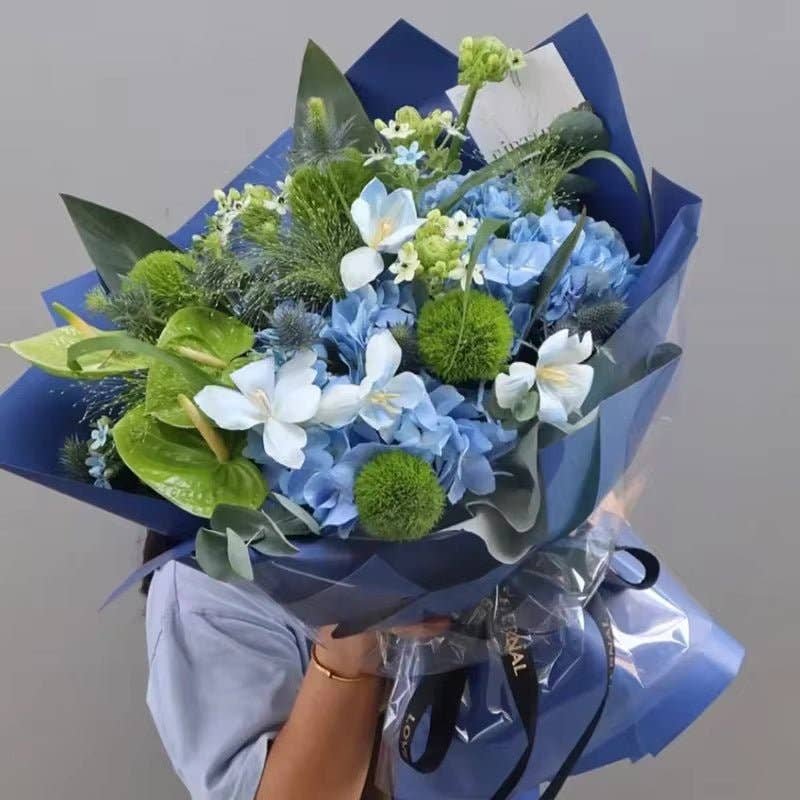 Elegant Design Supply - Wholesale Wrapping Paper Roll - Solid Color Korean Inspired Flower Wrapping Paper (20pcs/bag)57