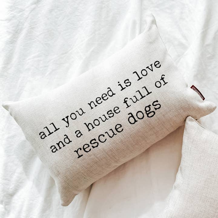Rescue Dog Quote Pillow for wholesale by 521handmade