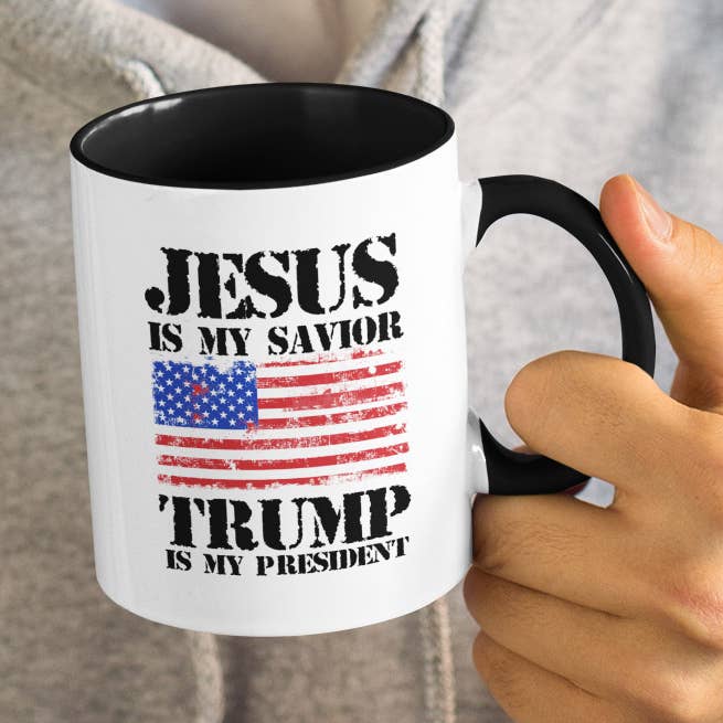 Jesus är min frälsare Trump är min president keramisk kaffekopp för wholesale av God And Glory Gifts