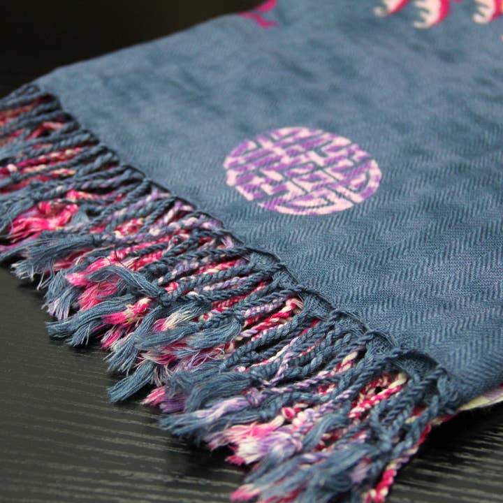 Scarflings - Wholesale Sjaal - Dames - Magenta Splash wollen sjaal - roze2