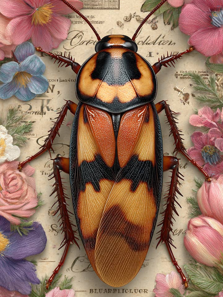 Wildlife Art - Beautiful Cockroach 8"x10" Artwork for 11"x14" Frame for wholesale by Mowbi