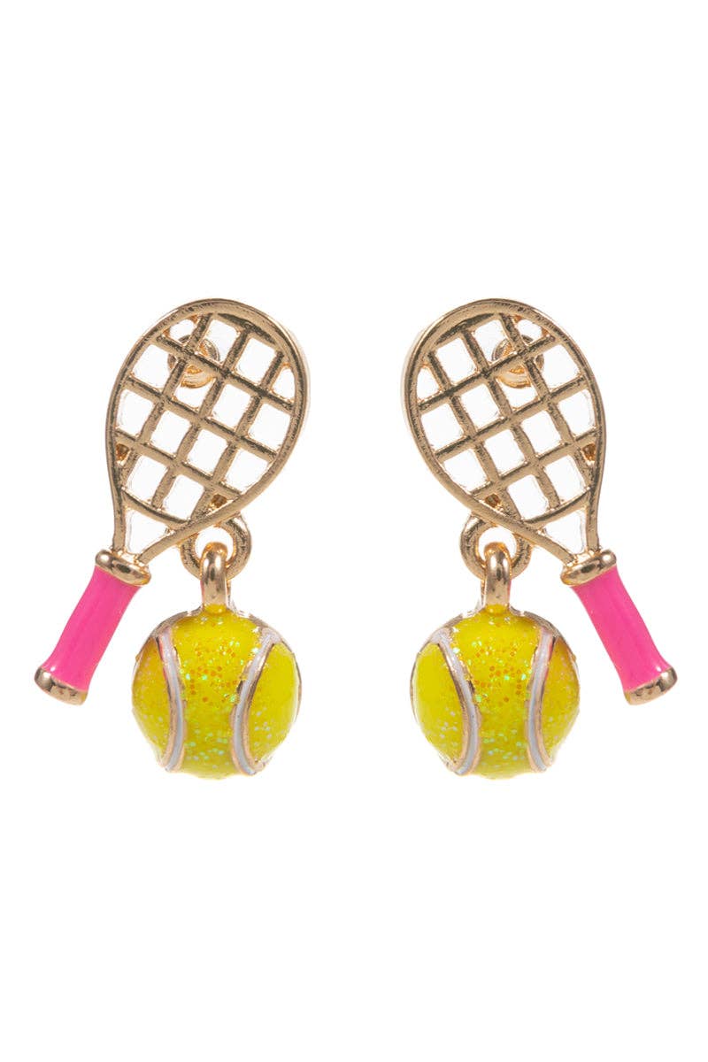 Designature New York – wholesale Stud/post earrings – Game Day Tennis Racket Ball Enamel Post Earrings1