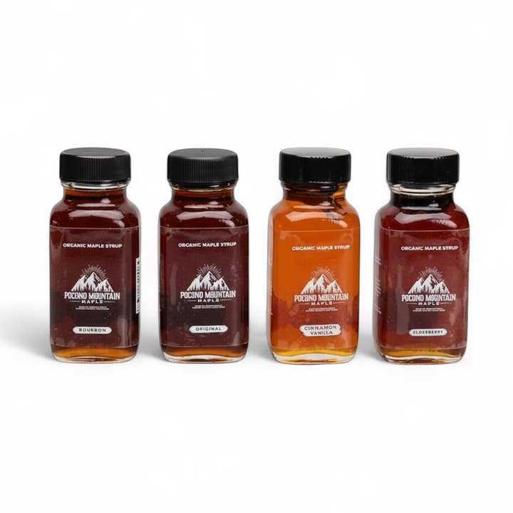 2oz Maple Syrup Variety Pack — 4 Flavors for wholesale by Pocono Mountain Farms