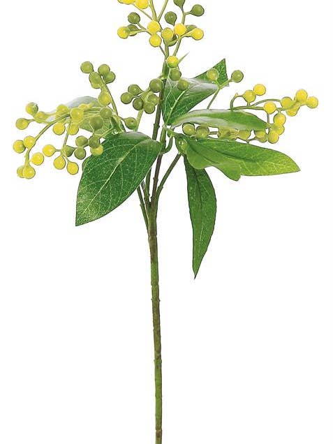 Seed Berry & Foliage Pick,16", Yellow for wholesale by Select Artificials, Inc.