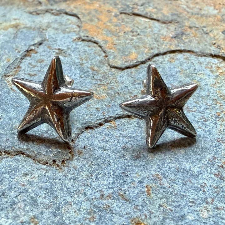 Silberne rustikale Stern-Ohrringe für den Großhandel von Wild Mountain Silver