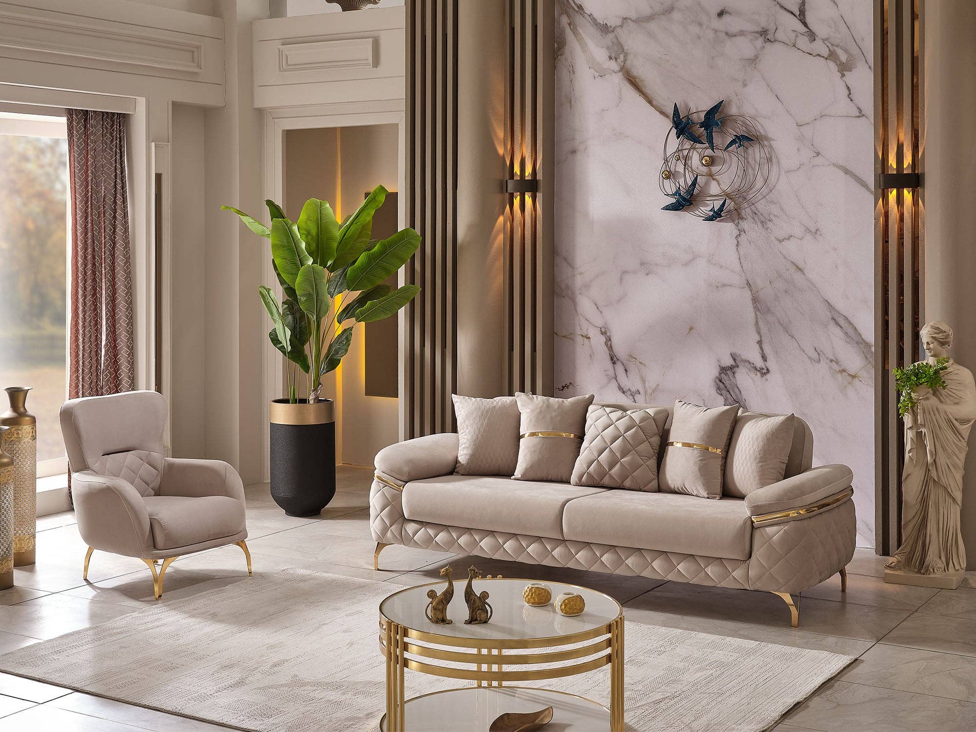 Orlando Convertible Sofa Beige for wholesale on Faire3