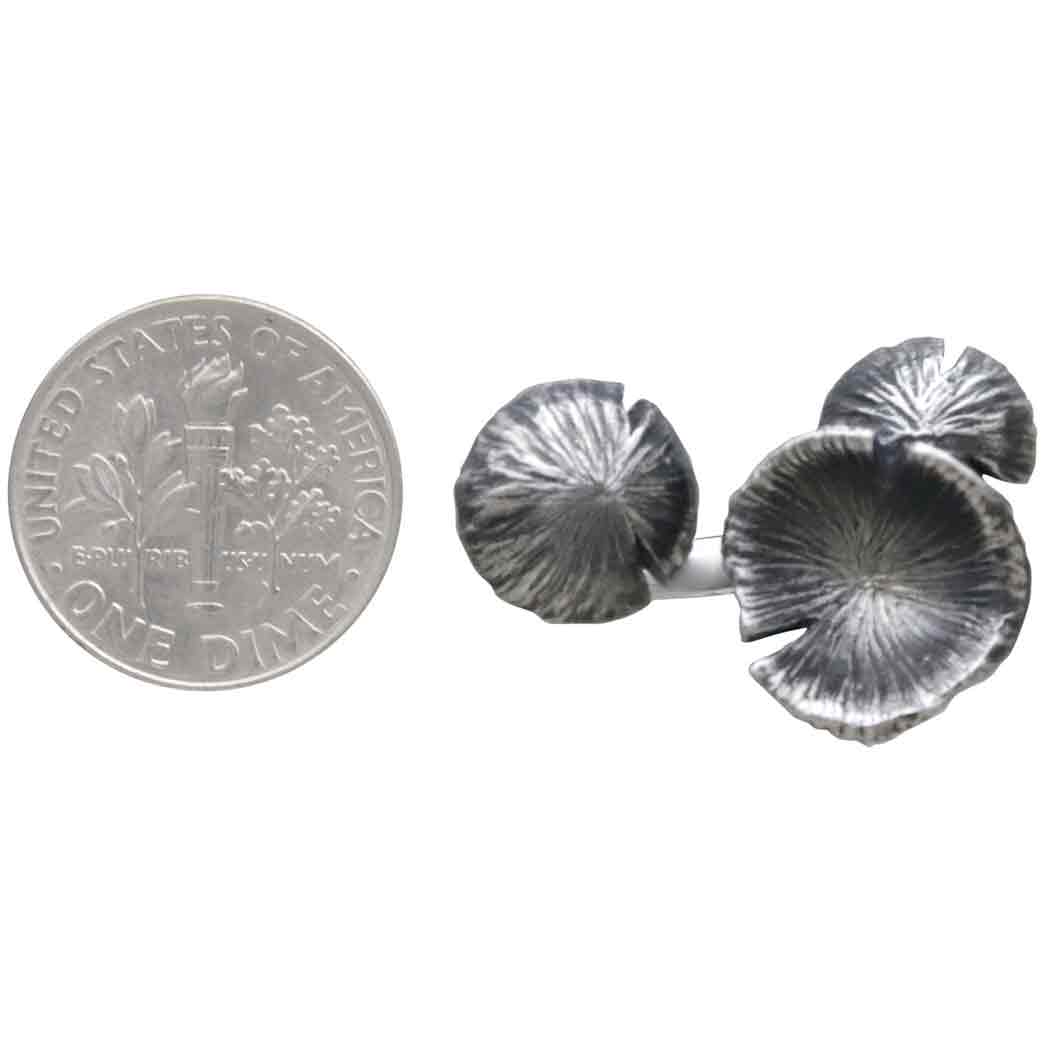 Nina Designs – Anel de cocktail/declaração por atacado – Anel Ajustável de Cogumelo 3D em Prata de Lei ou Bronze4