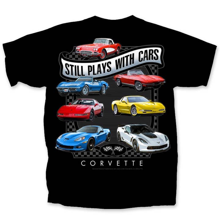 GM Corvette Still Plays with Cars T-Shirt for wholesale by Joe Blow T's
