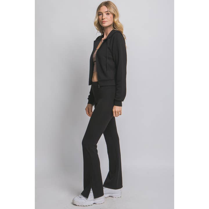 Set Felpa con Cappuccio e Pantaloni a Zampa d'Elefante per la vendita all'ingrosso da parte di HiteJeans