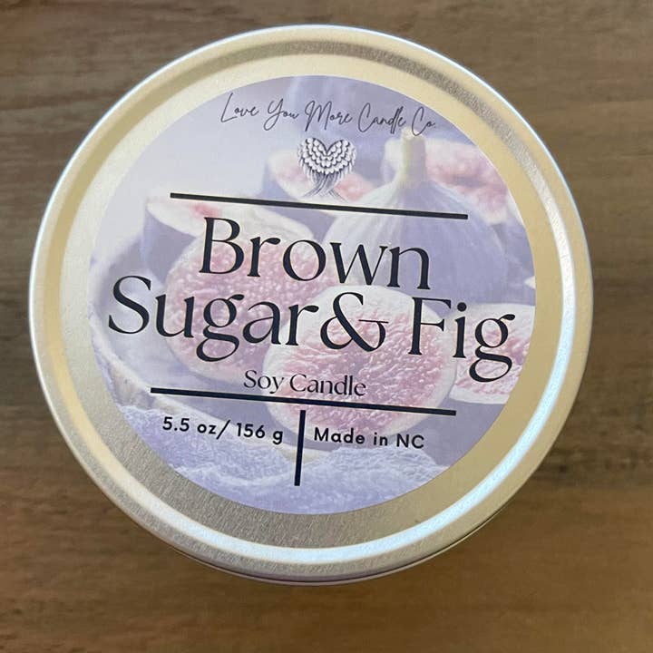 Brown Sugar & Fig soy candle for wholesale by Love You More Candle Company