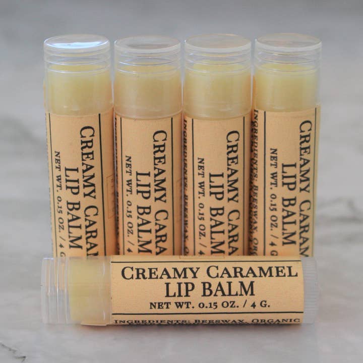 Caramel Beeswax Lip Balm for wholesale by Happy Honey Bee Co.