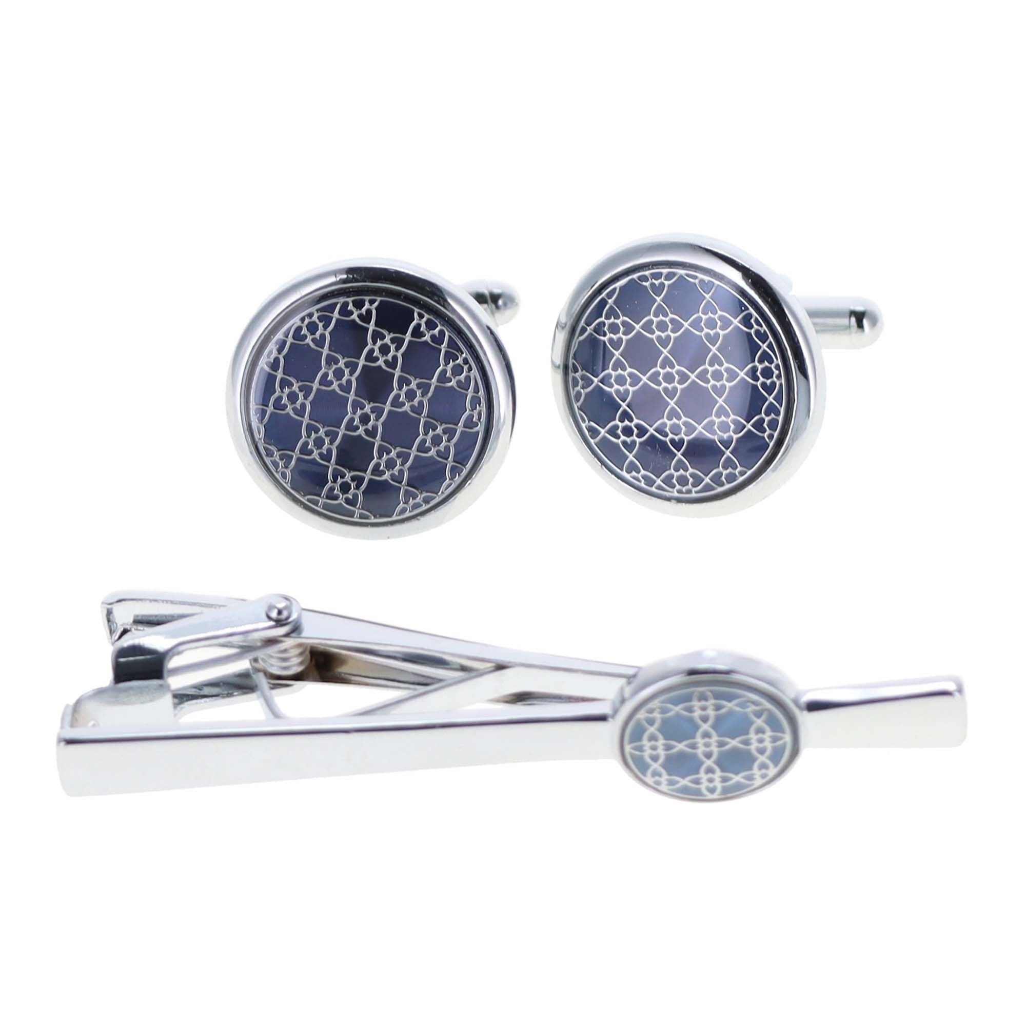 Dubal Brothers - Wholesale Cufflinks - Vittorio Vico Gold & Silver Enamel Cufflinks & Tie Bar Set by Classy Cufflinks11