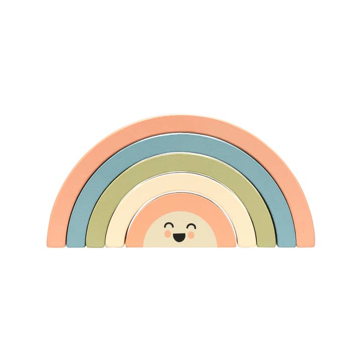 Pearhead - Wholesale Wood Toy - Kids - Wooden Stacking Rainbow Baby & Toddler Toy Nursery Decor