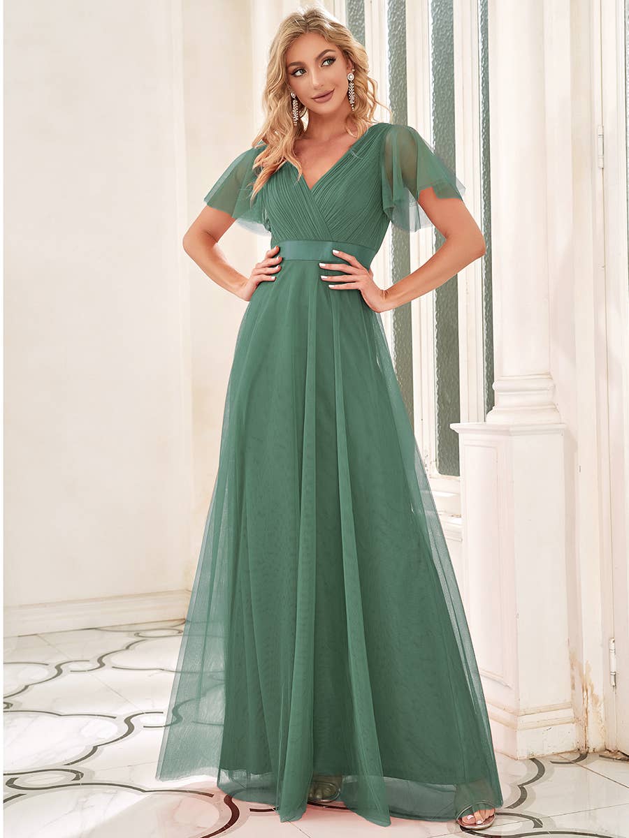 Ever-Pretty - Vente Robe de soirée – femme - Robe de demoiselle d'honneur trapèze à col en V40