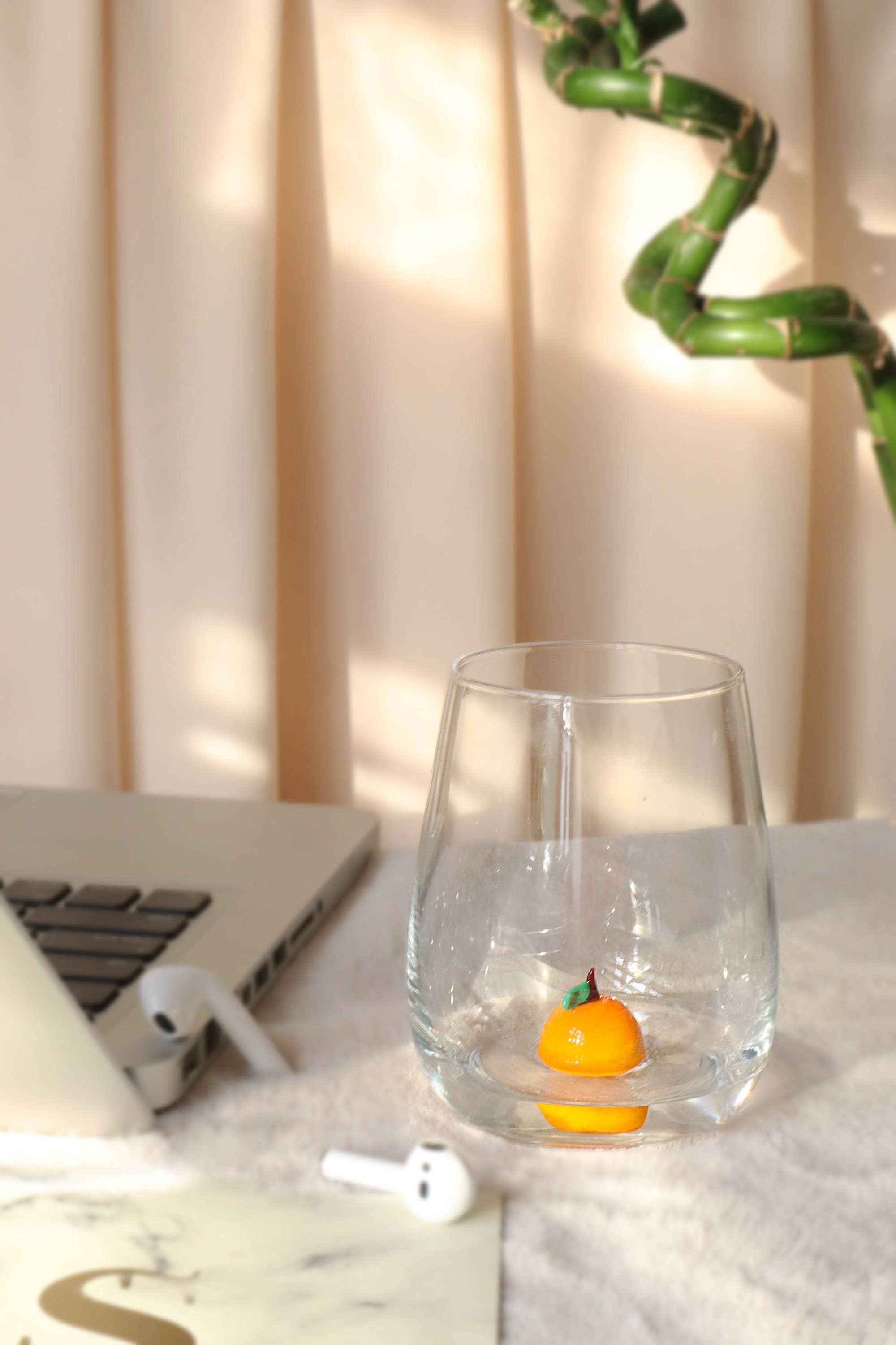 Adamodart - Vente Verre/tasse - Verre sans tige avec figurines de fraise et abricot1