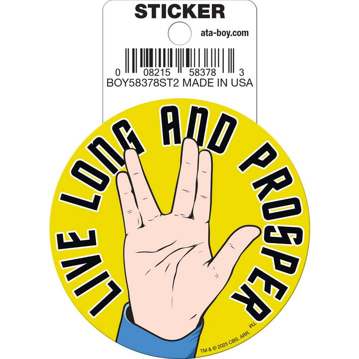Star Trek Live Long and Prosper Die Cut Sticker for wholesale by Ata-Boy