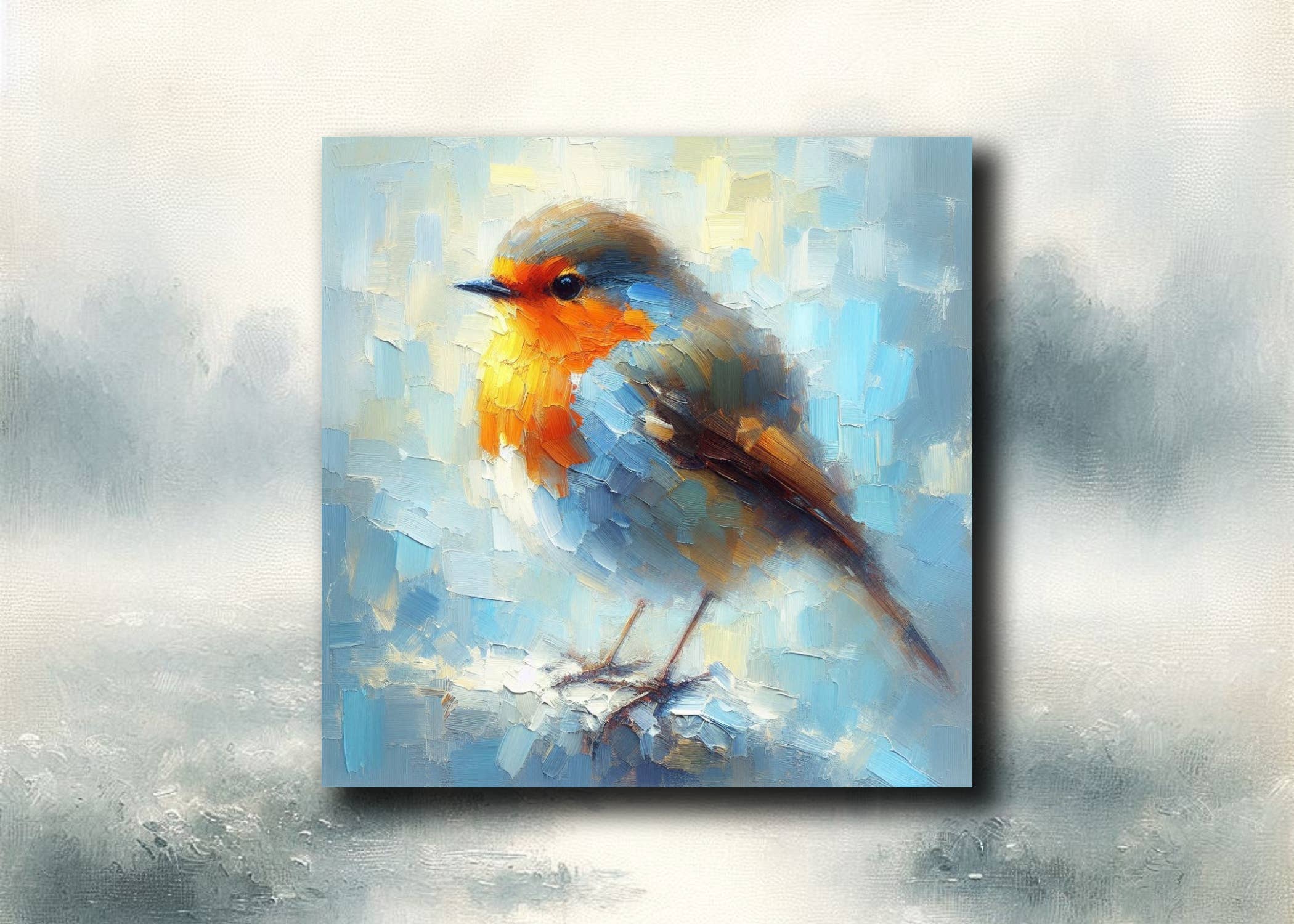 frostedgrey - Wholesale Magnet - Robin Bird  Fridge Magnet 55x55mm- Souvenirs Gadgets Art0