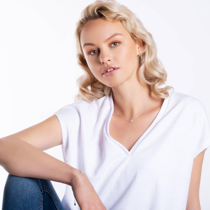 Bracciale bersaglio in argento sterling con zirconi per la vendita all'ingrosso da parte di Namana