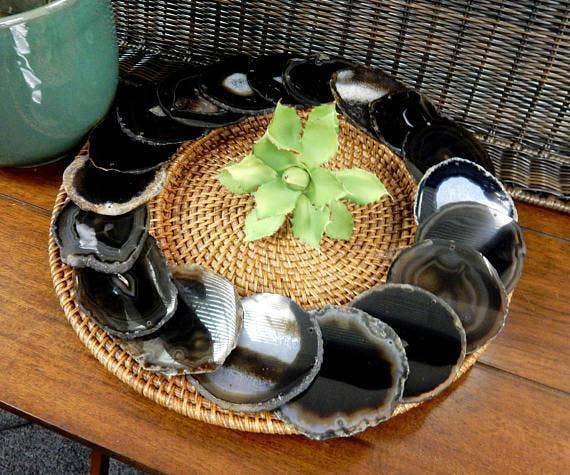 Rock Paradise - Wholesale Spiritual Stone/Crystal - Agate Slices -Top Drilled - Size #2 LARGE AGATE - Crystal Craft Supply10