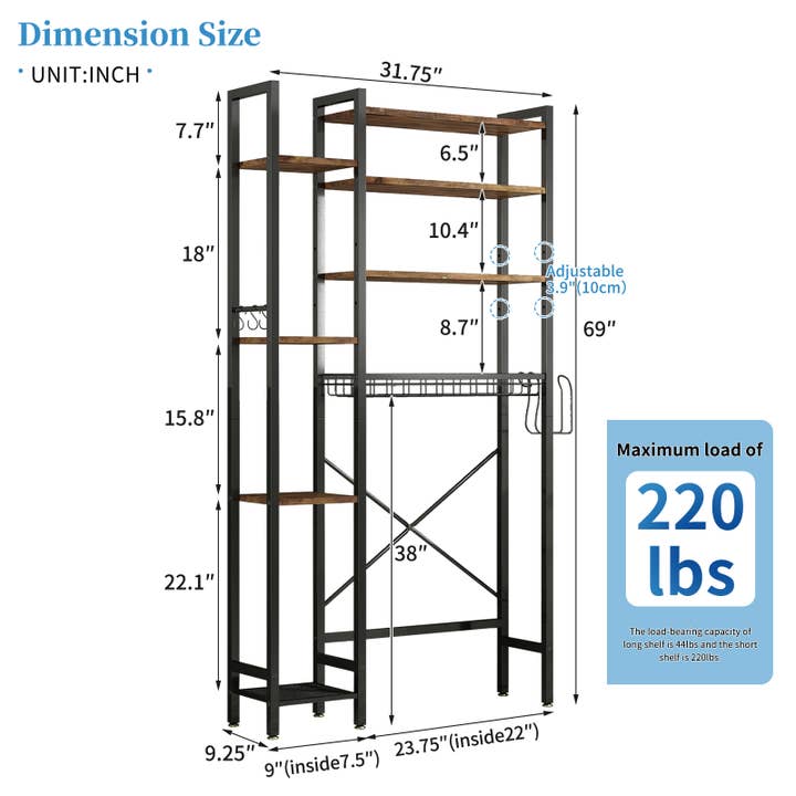 39F Inc. - Vente Supports de plantes - Support de plantes en métal à 8 niveaux avec lampe de culture pour intérieur3