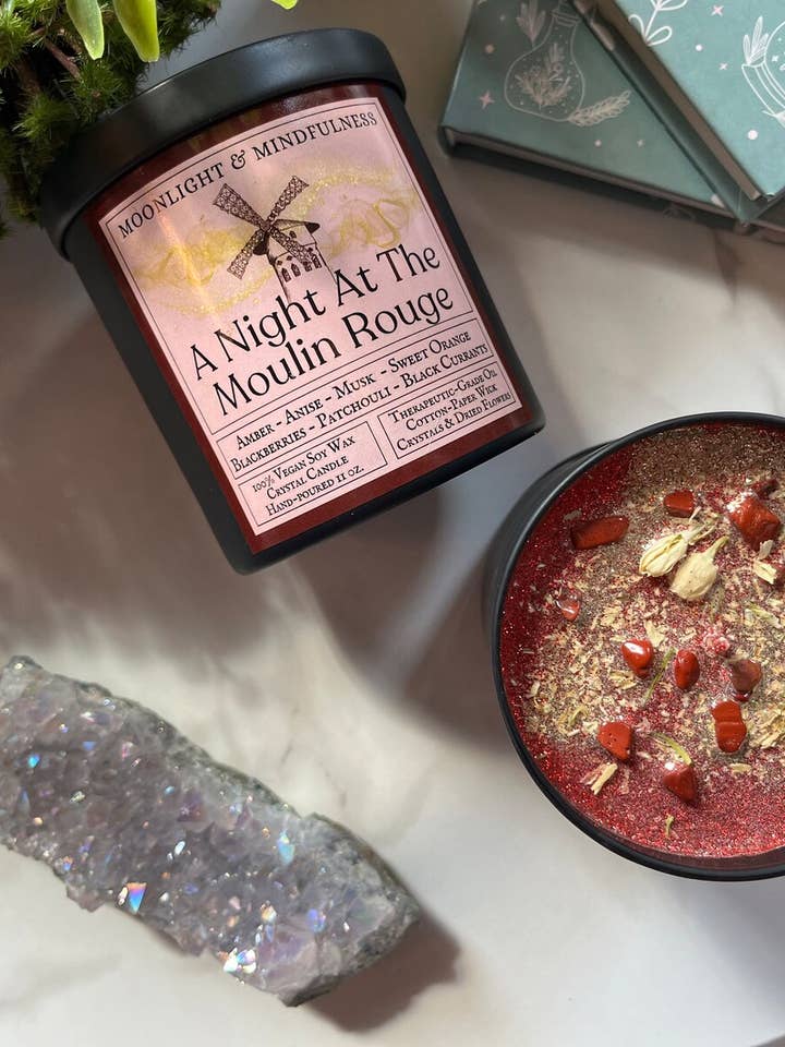 A Night At The Moulin Rouge 100% Soy Wax Crystal Candle for wholesale by Moonlight & Mindfulness