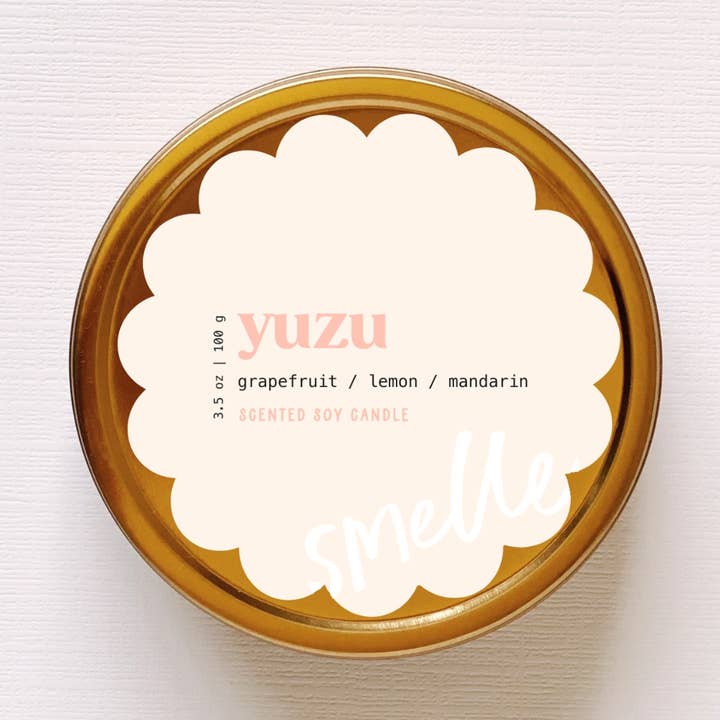 Yuzu Rejselys, Rejsedåselys, KLAR TIL AFSENDELSE for engroshandel hos Smelle Scent Co.