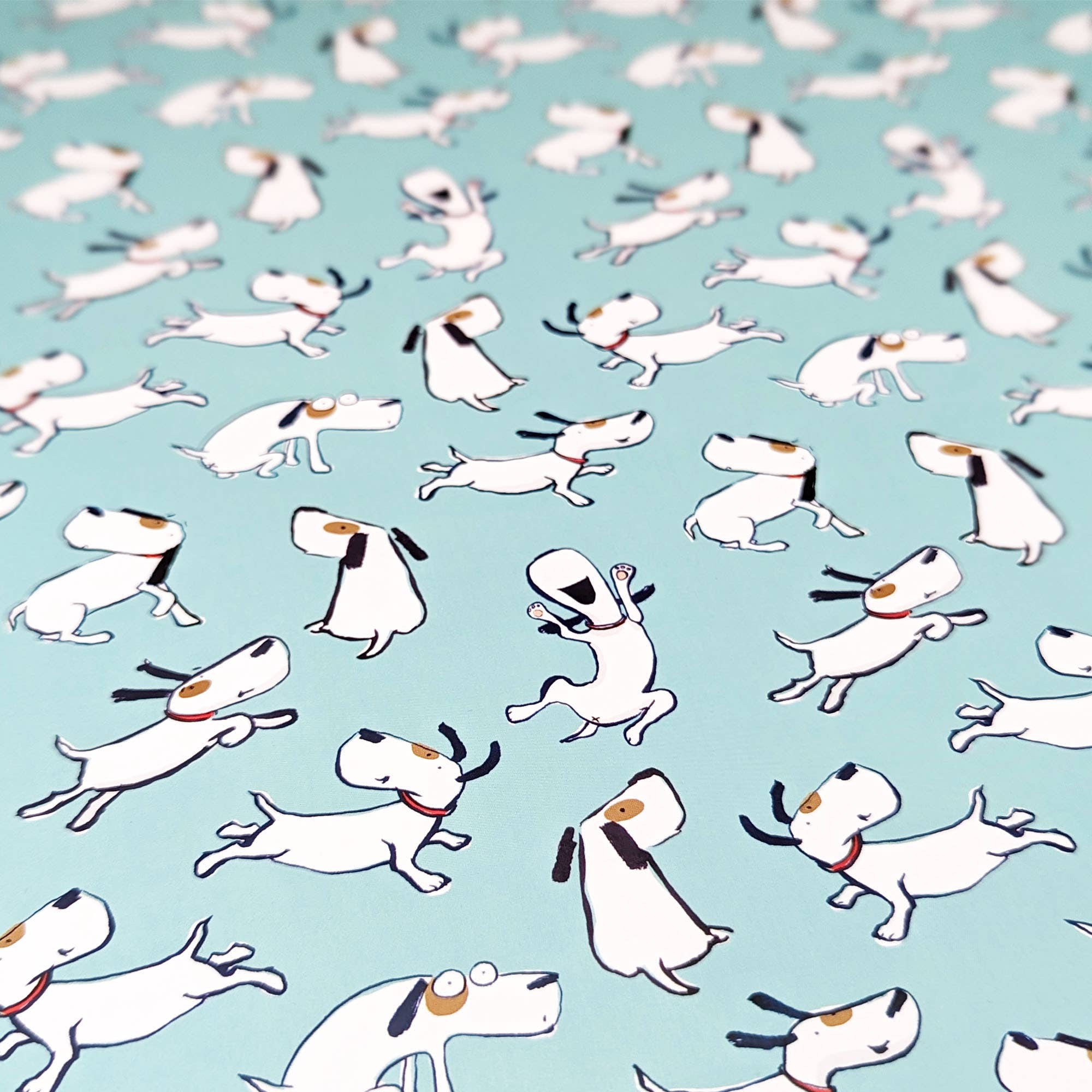 Hes Designs - Wholesale Flat Wrap - Happy dog wrapping paper, playful pup gift wrap1