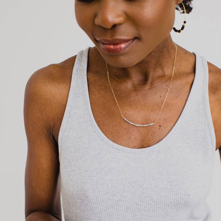 ETHICGOODS – Engroshandel Perlehalskæde – Morse Code lækker sten halskæde//Bedstemor2