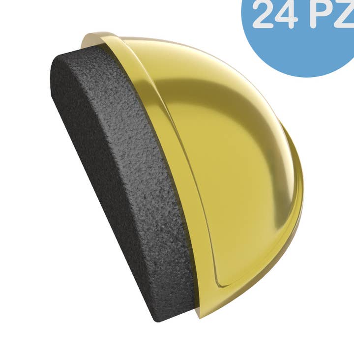 Butées de porte adhésives en ABS doré+heurtoir en caoutchouc/24 pièces pour la vente par Idea Casa