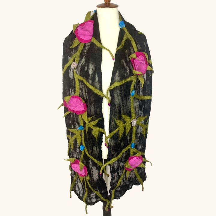 Pomegranate Moon - Wholesale Scarf - Women's - Rose Vine Scarf2