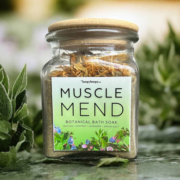 Honey Bones Co. | Botanical-Based Home + Body Care - Wholesale Bath Soak/Milk - Muscle-Mend Botanical Bath Soak LARGE- Athlete Bath Soak0