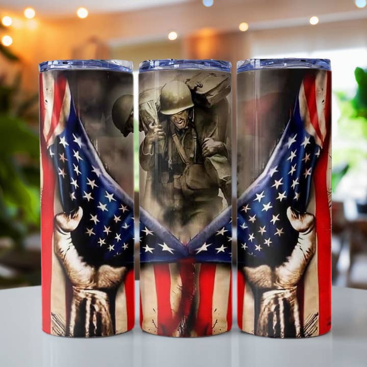 Never Leave anyone Behind Army Veteran Themed Tumbler for wholesale by Cedar Hill Country Market