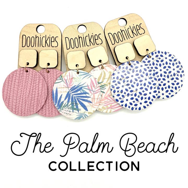 The Palm Beach Piggyback Collection - Summer Leather Earrings for wholesale by Doohickies