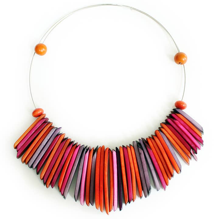 Muichic Natural Jewelry - Wholesale Choker/Collar - Fringe Tagua Choker Handmade Fairtrade Lightweight2