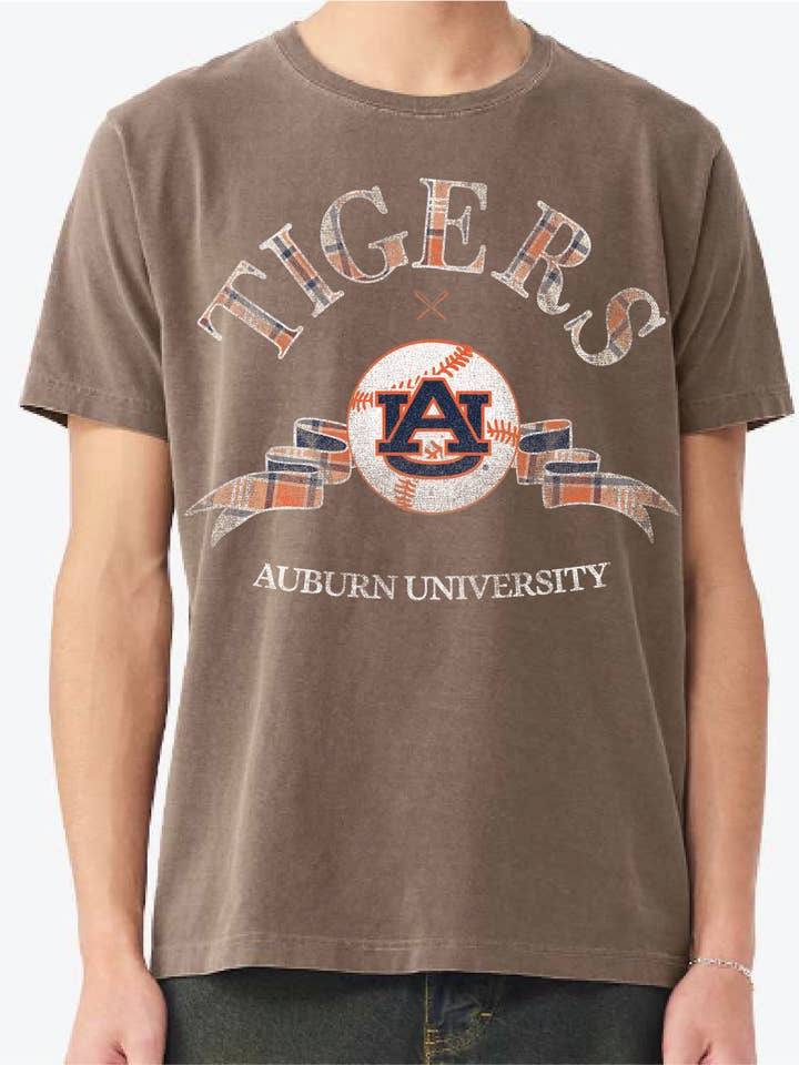 Auburn Tigers Heritage Baseball Brown Comfort Colors Tee for wholesale by LivyLu