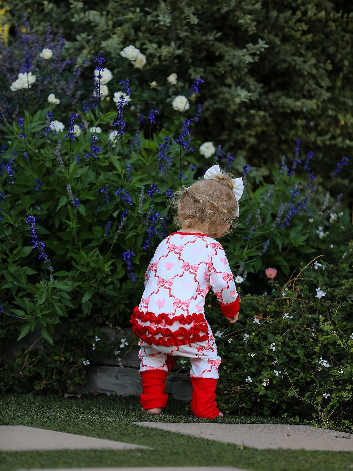 Rylee Faith Designs - Wholesale Rompertje - Baby - Valentijnsdag Baby Meisjes Romper met Hart- en Strikprint3