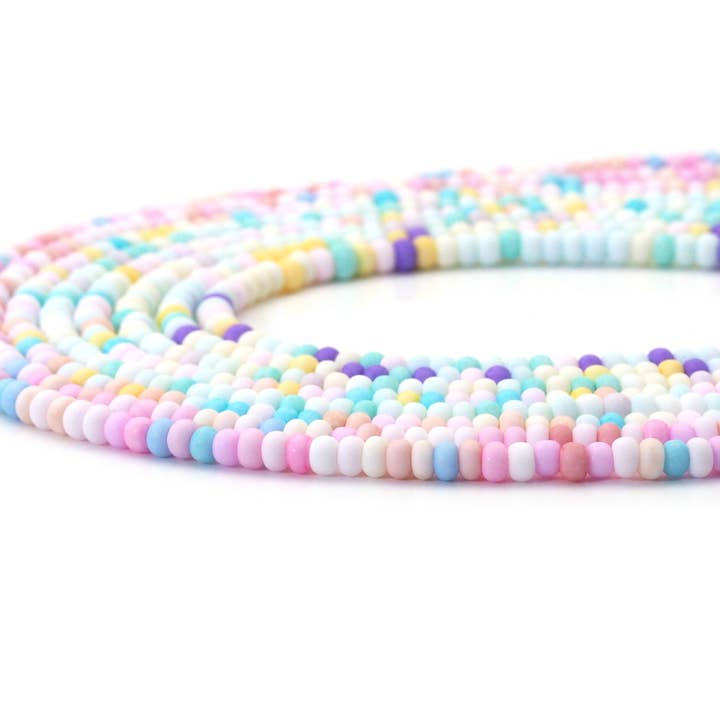 BestBeads&Beyond - Wholesale Beads - Colorful Smooth Rondelle Glaze Beads, 2.5x4mm, Sku#U1480c1