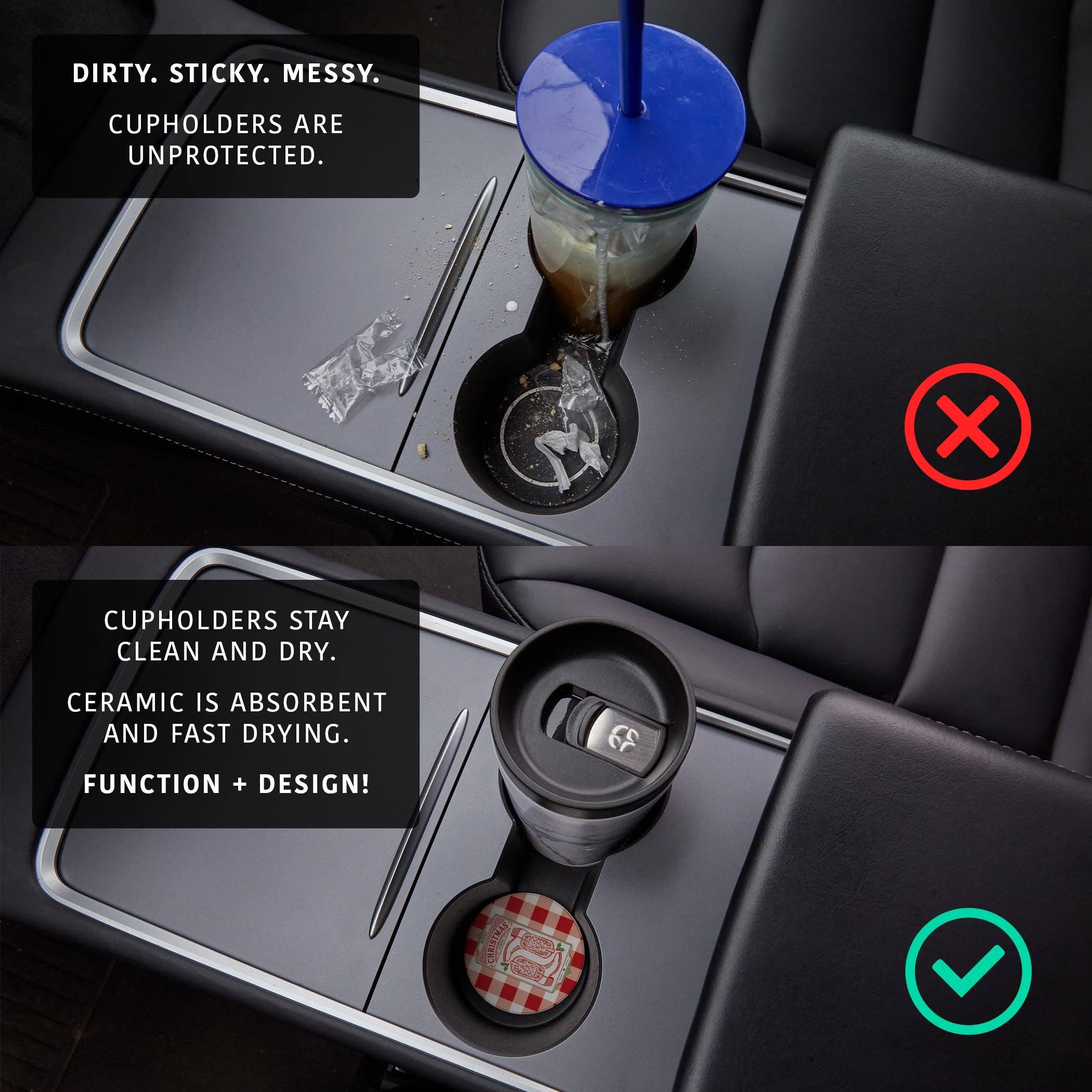 White Car Coaster 2-Pack Kalia Lane-Western Christmas for wholesale on Faire3