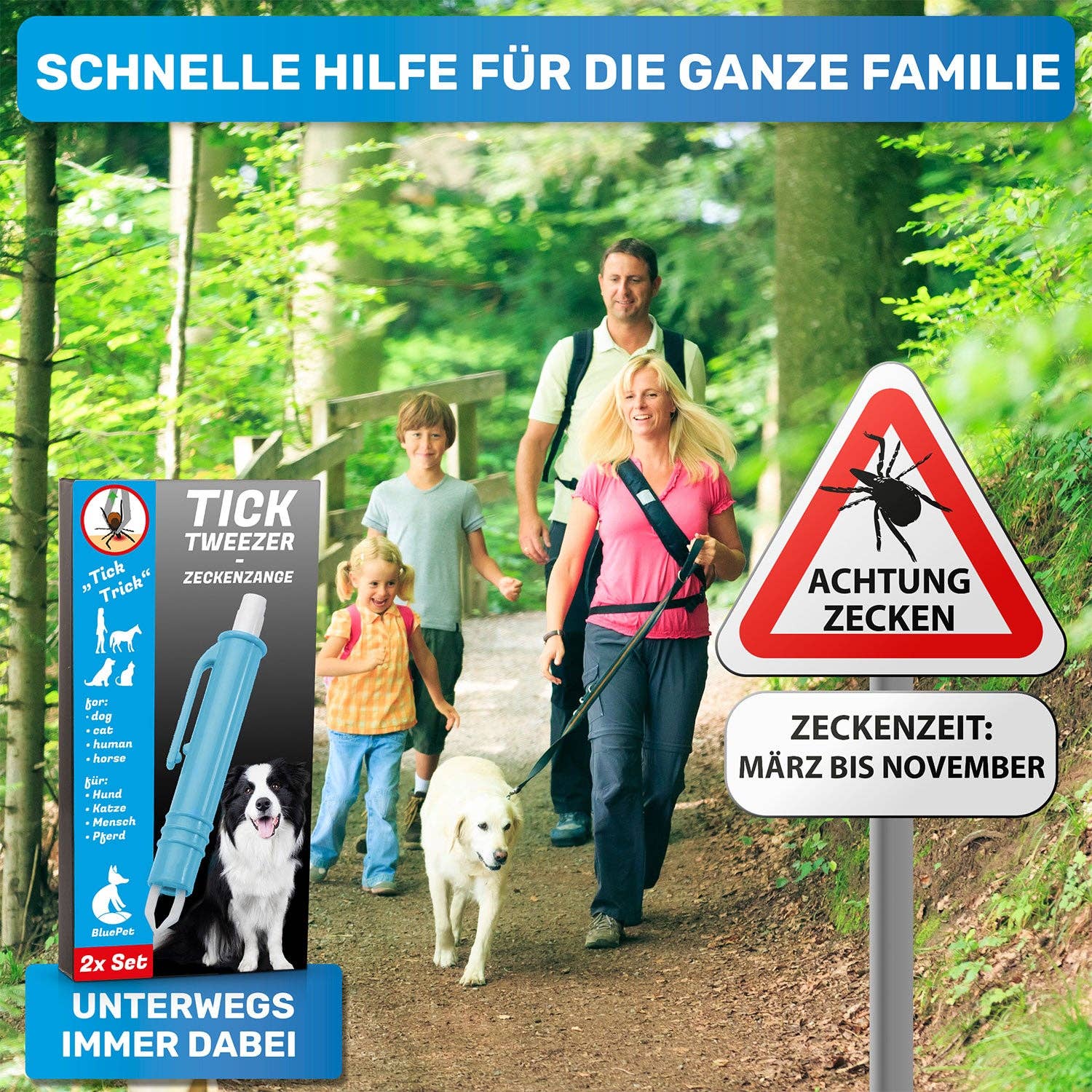 BluePet - Vendita all'ingrosso Strumento per toelettatura - Cani - 2x Pinza automatica per zecche, rimuovi zecche4