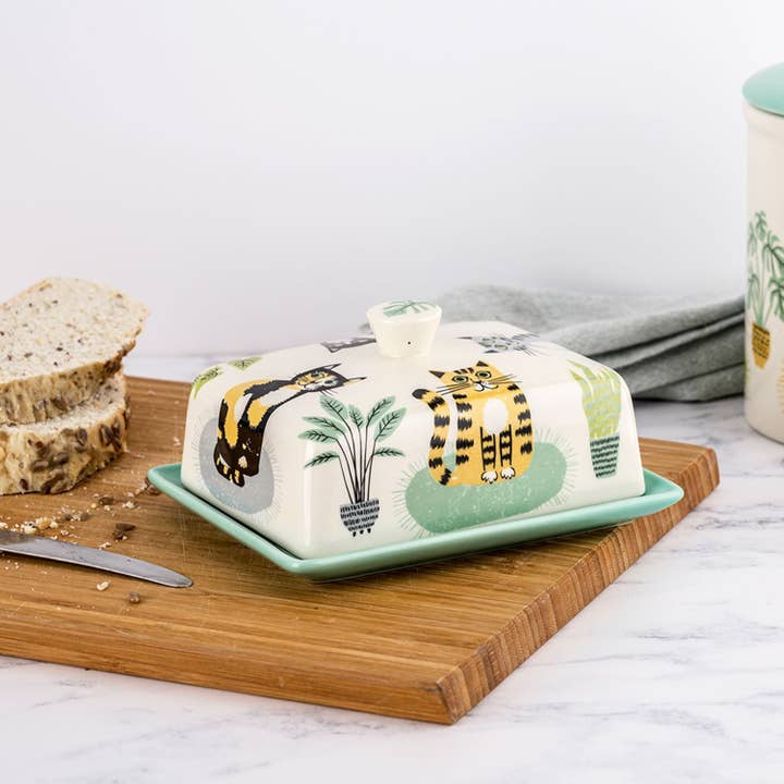 Hannah Turner Ltd - Wholesale Butter Dish - Handmade Ceramic Cat Butter Dish