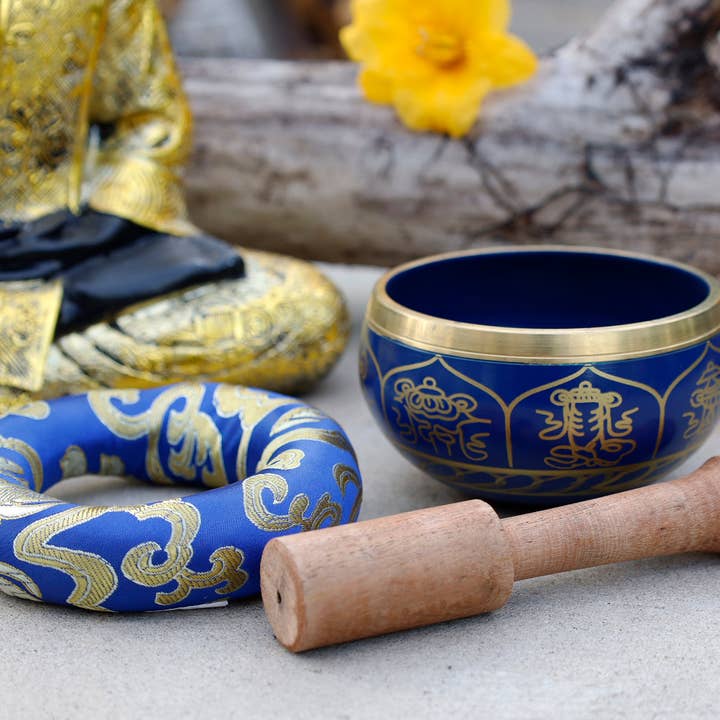 Lungta Imports - Wholesale Meditation Supplies - Tibetan Singing Bowl 8LS Complete Set For Meditation & Yoga3
