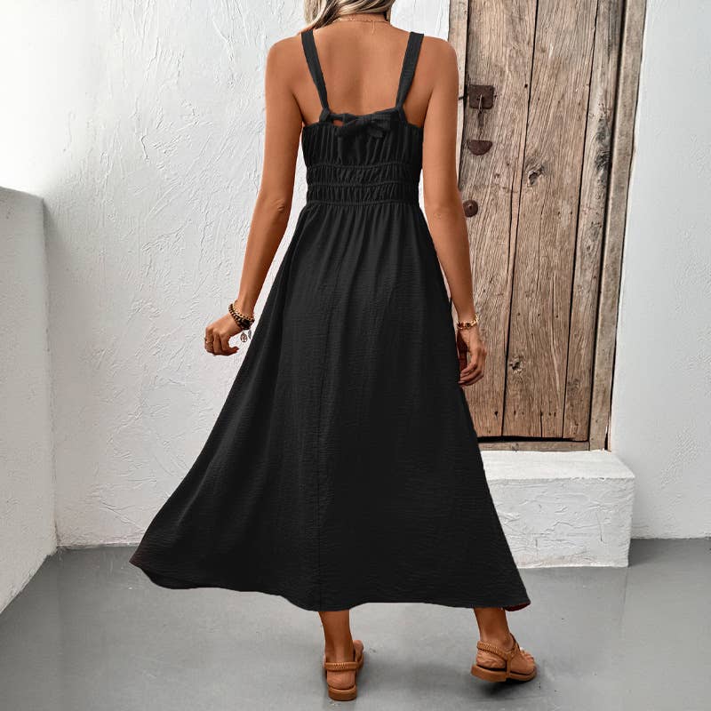 Lovesoft - Wholesale Dress - Women's - 2026 Sleeveless Textured Pleated Summer Maxi Dress2