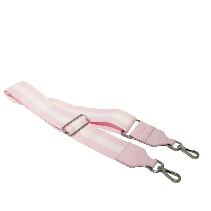 Stripe Crossbody Strap - Pink And White for wholesale by Quilted Koala