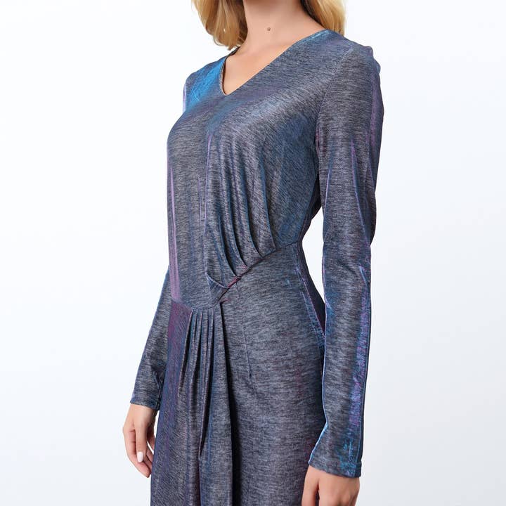 Smart and Joy - Wholesale Dress - Women's - Asymmetric moiré ruffled cocktail dress7